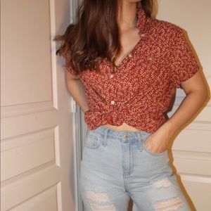 Liz Claiborne floral button up top.